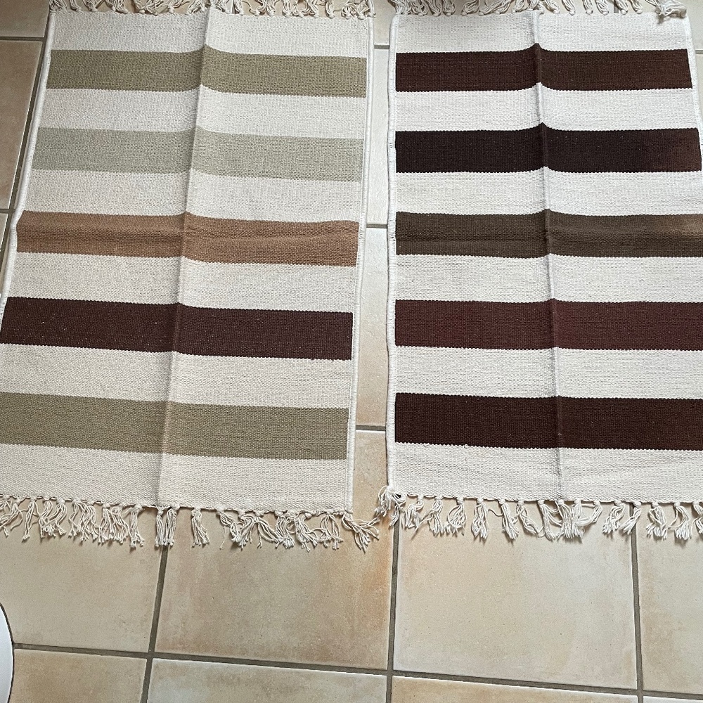 2 cotton striped rugs